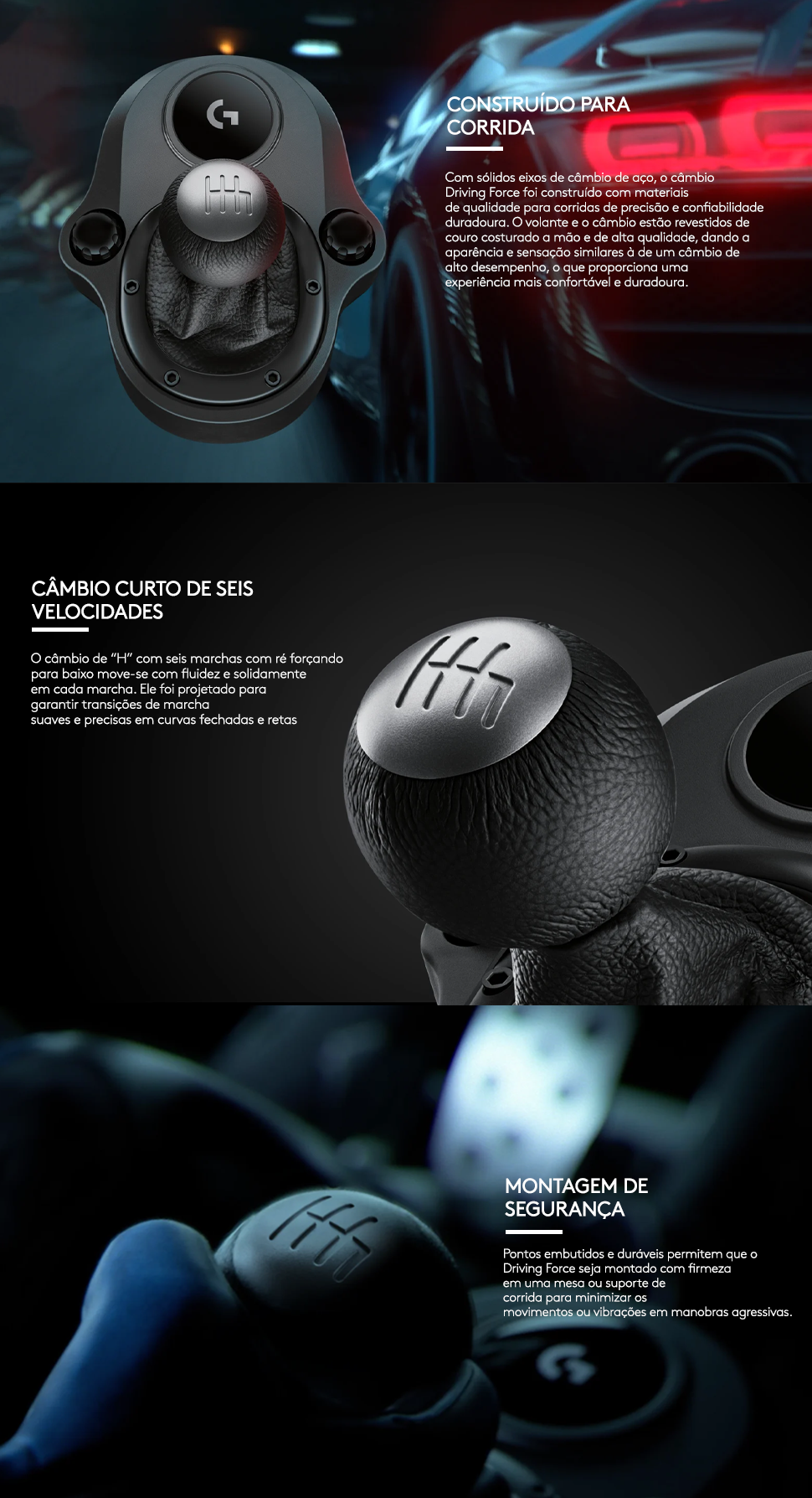 Câmbio Logitech G Driving Force para volantes G29 e G920